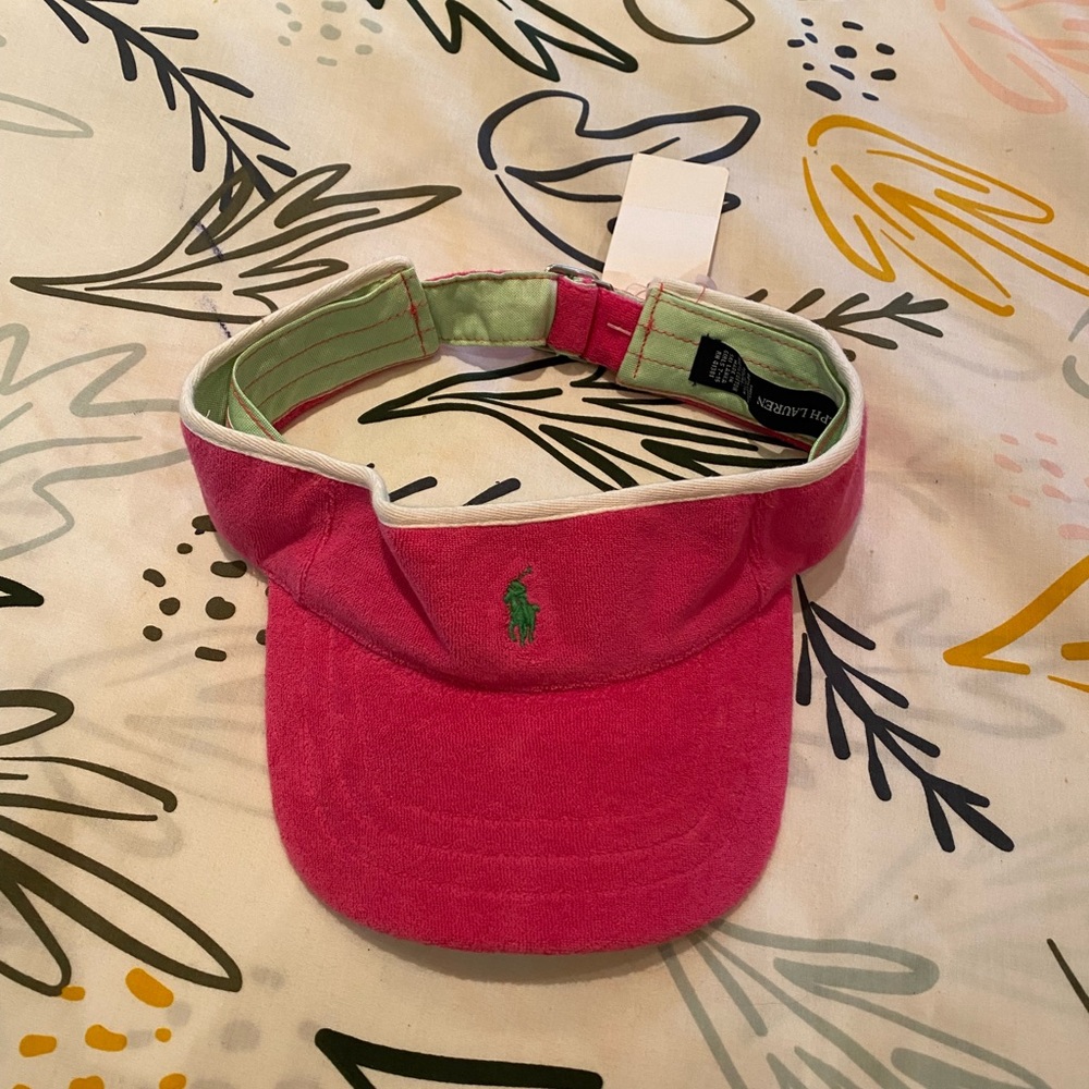 Ralph Lauren Pink Terry Visor New With Tag